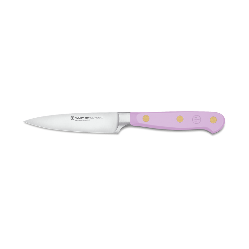 Classic 2-Piece Knife Set - Purple Yam featuring a forged German paring knife with a sharp stainless steel blade and ergonomic purple yam handle with brass rivets.