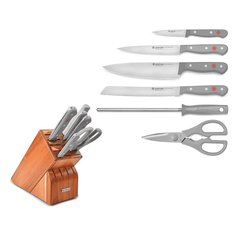 Gourmet Grey 7-Piece Knife Block Set