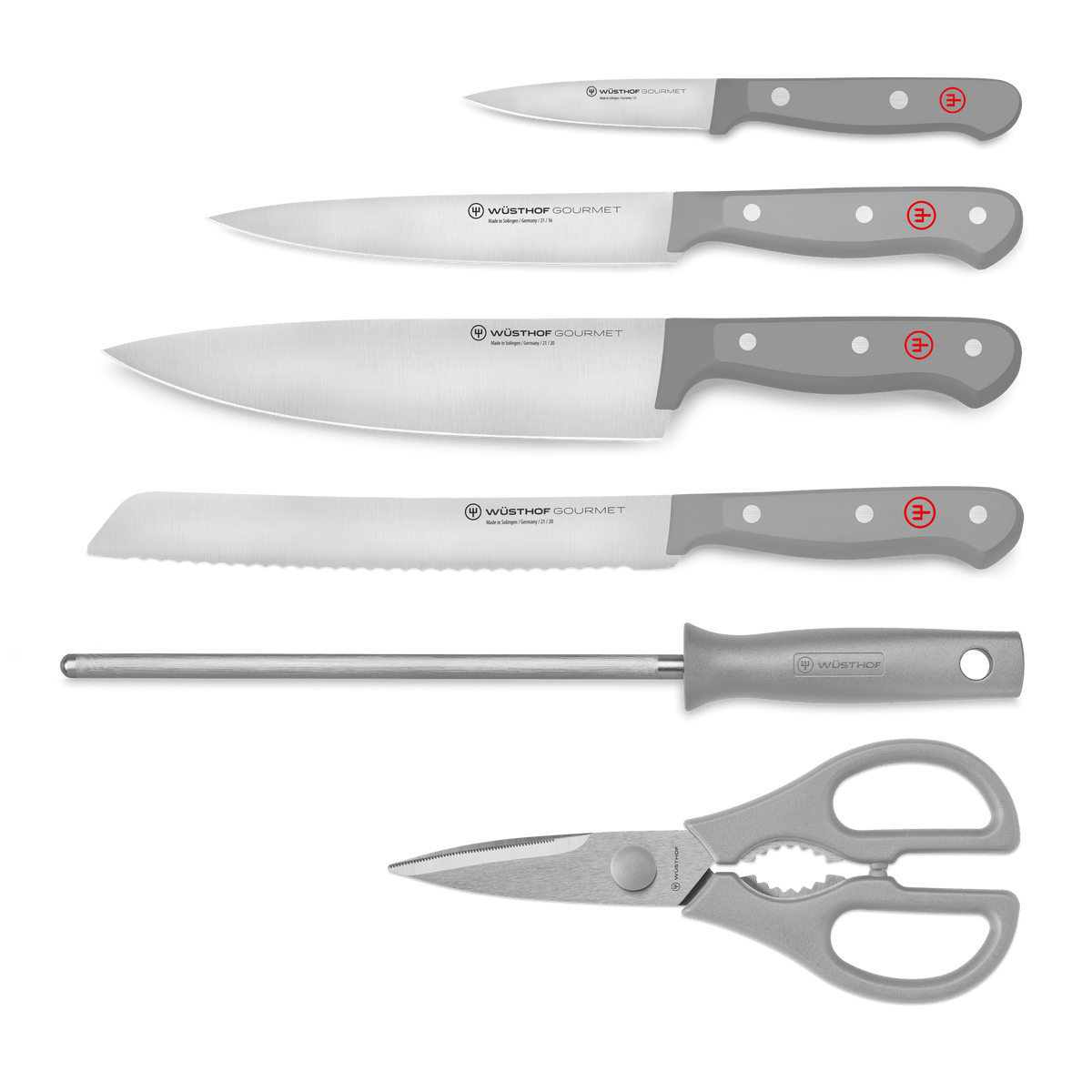 Gourmet Grey 7-Piece Knife Block Set