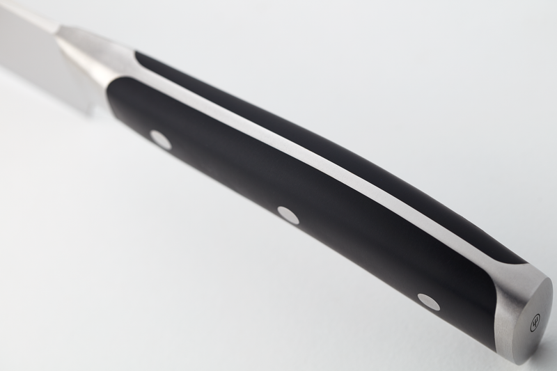 Black and silver kitchen tool on a light gray background