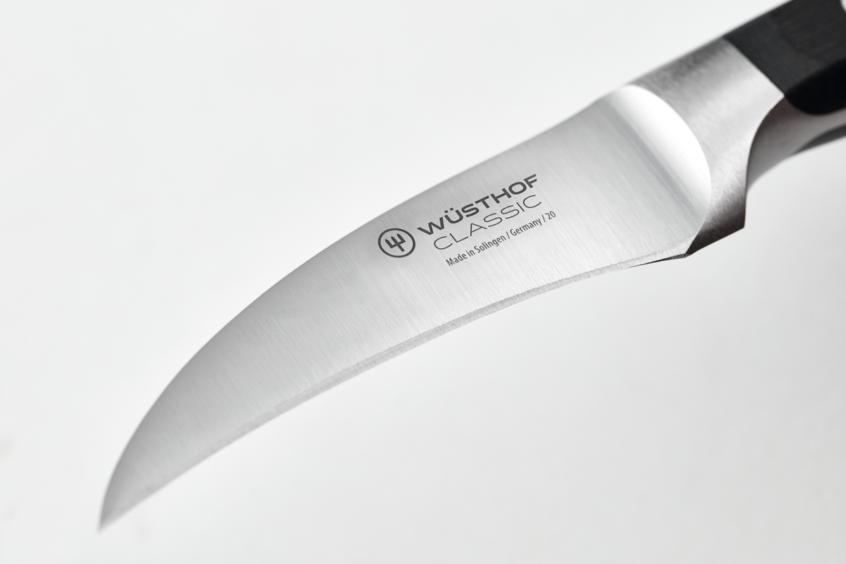 Wüsthof knife blade on a white background