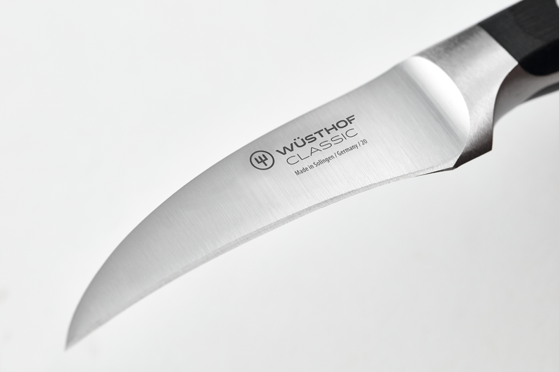 Wüsthof knife blade on a white background