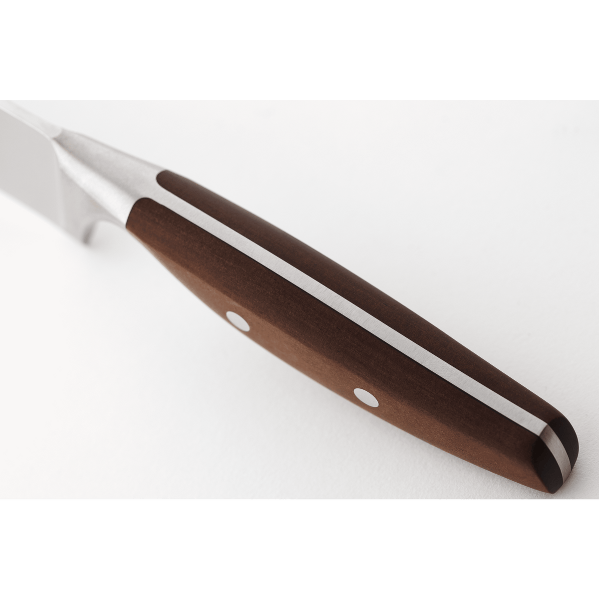 Epicure 3 1/2" Paring Knife with a full tang, polished German steel blade, and a smooth, riveted wooden handle for precise trimming and peeling.