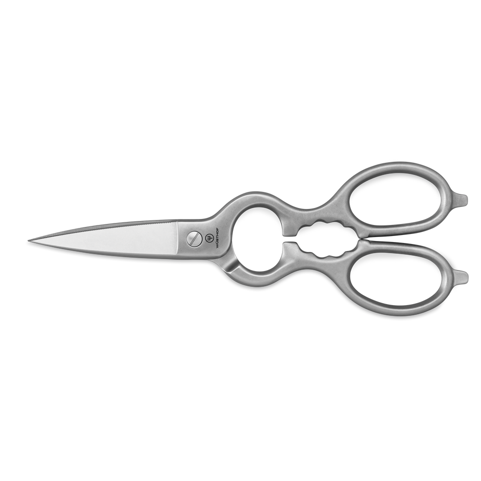 Stainless Kitchen Shears with sharp pointed blades, forged stainless steel construction, and ergonomic handles designed for versatile kitchen cutting tasks.