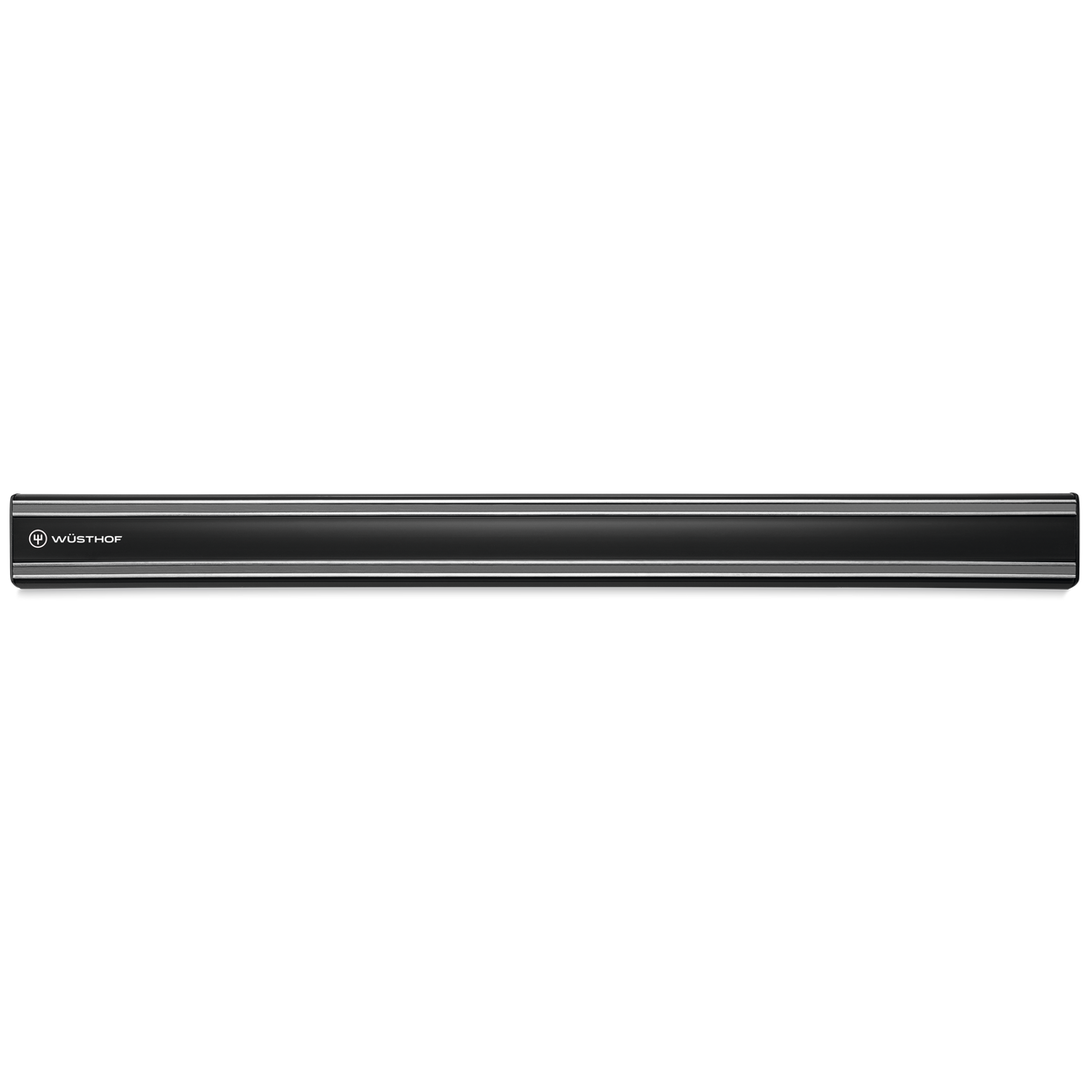 20" Magnetic Holder in sleek black finish with subtle WÜSTHOF logo, designed to securely hold forged kitchen knives including chefs knives.