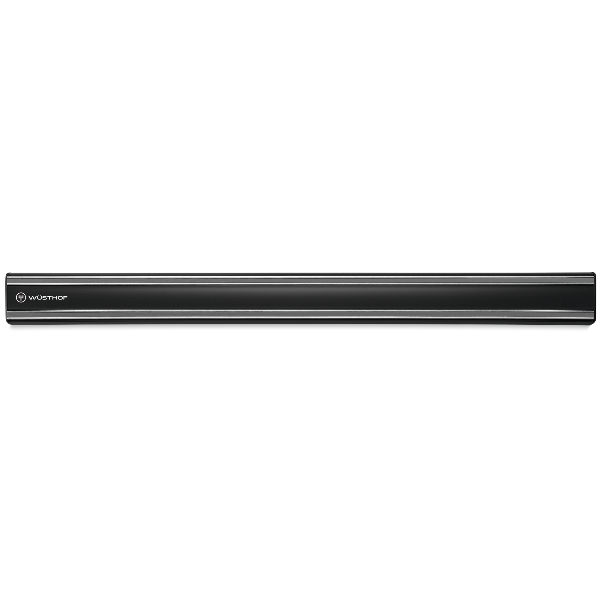 20" Magnetic Holder in sleek black finish with subtle WÜSTHOF logo, designed to securely hold forged kitchen knives including chefs knives.