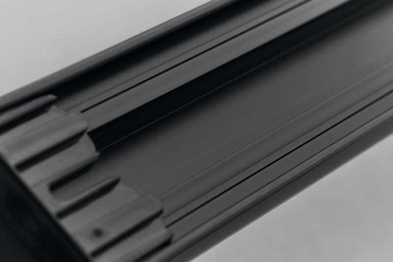 20" Magnetic Holder in matte black finish featuring secure steel rails for safely organizing and storing forged kitchen knives including chefs knives.