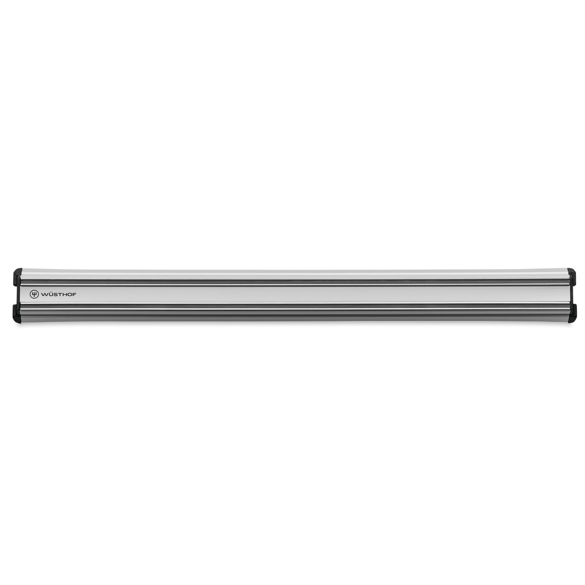 18" Magnetic Holder in brushed stainless steel finish with discreet WÜSTHOF logo, designed to securely store forged kitchen knives including chefs knives.