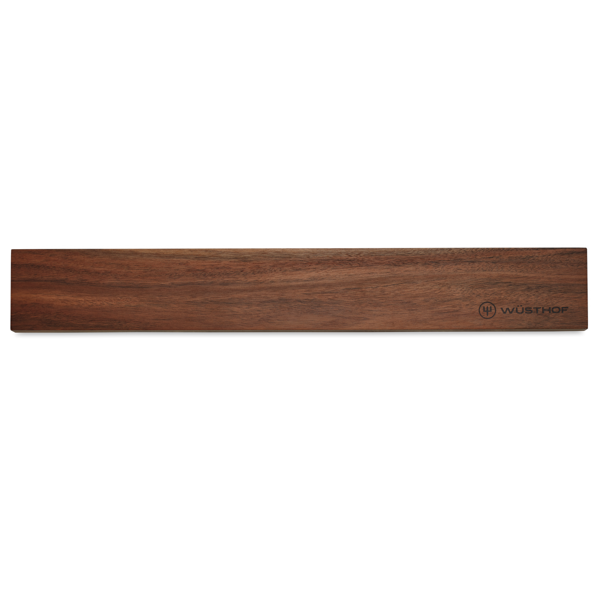 18" Magnetic Holder in dark wood finish with subtle WÜSTHOF logo, designed for secure storage of forged kitchen knives and chefs knives.
