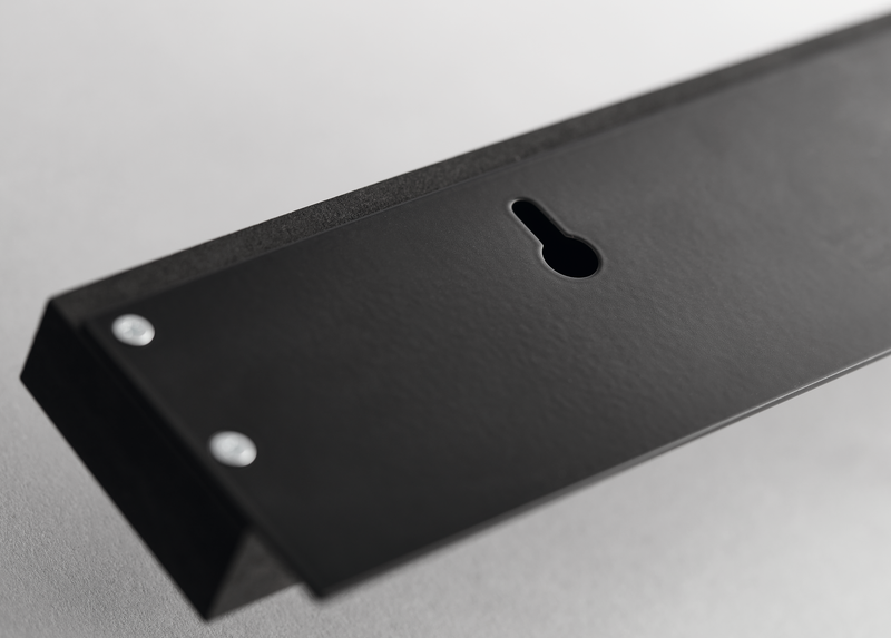 16" Magnetic Holder in matte black, featuring a keyhole slot for secure wall mounting and durable metal construction.