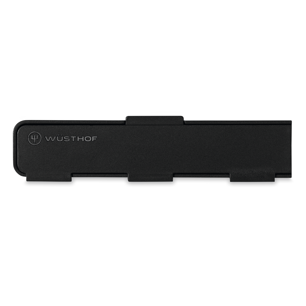 Narrow Magnetic Blade Guard in matte black with discreet WÜSTHOF logo, designed to protect and safely store chef’s knives.