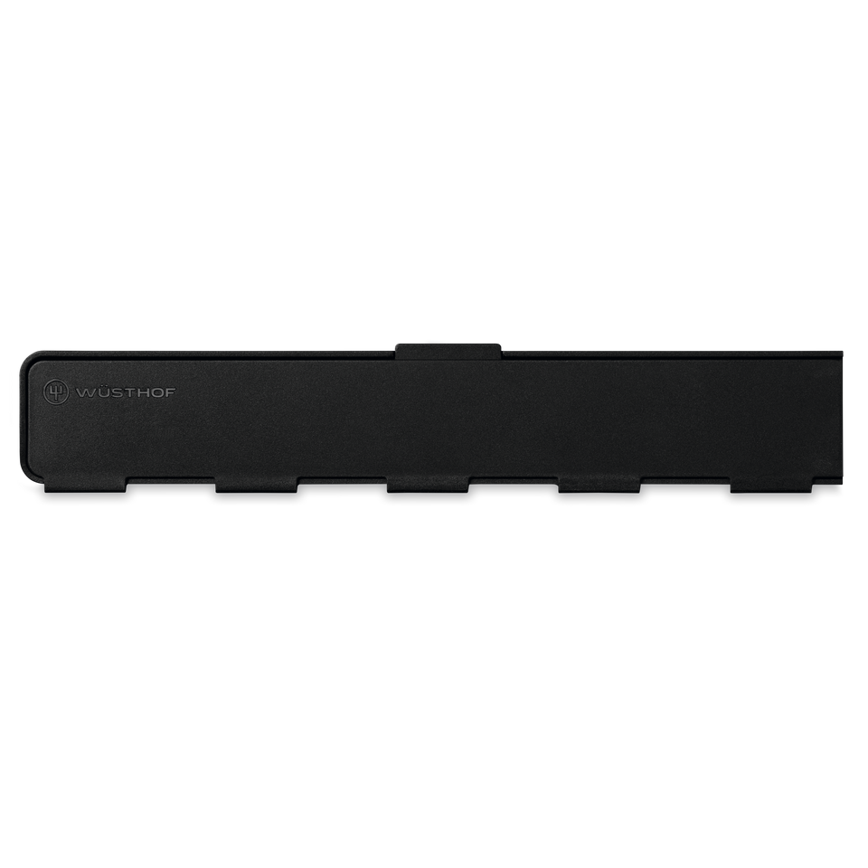 Narrow Magnetic Blade Guard in black with subtle WÜSTHOF logo, designed for safe protection and storage of forged chef’s knives.