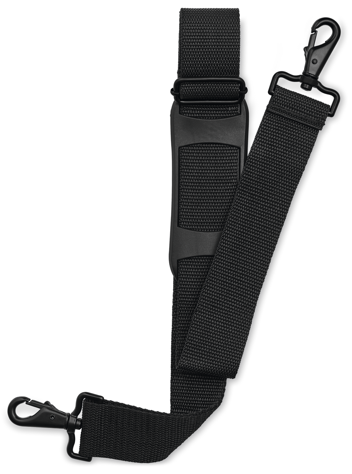 10-Slot Knife Case detachable black shoulder strap made of durable woven fabric with sturdy metal swivel hooks for secure attachment and comfortable carrying