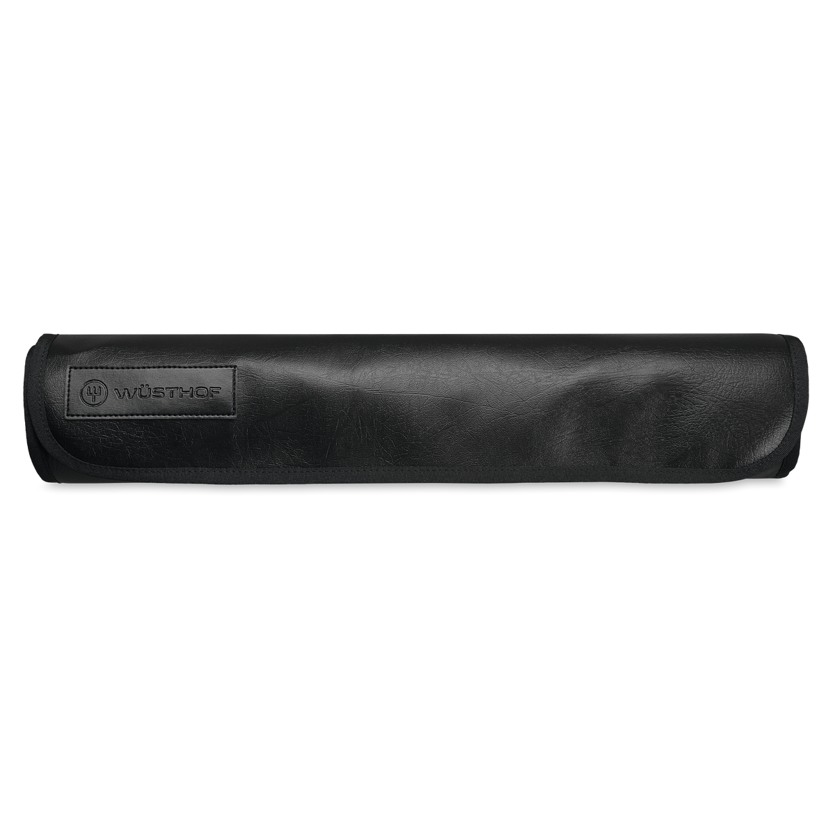 Black Nylon Knife Roll with subtle embossed WÜSTHOF logo, designed for safely storing and transporting forged kitchen knives including chefs knives.
