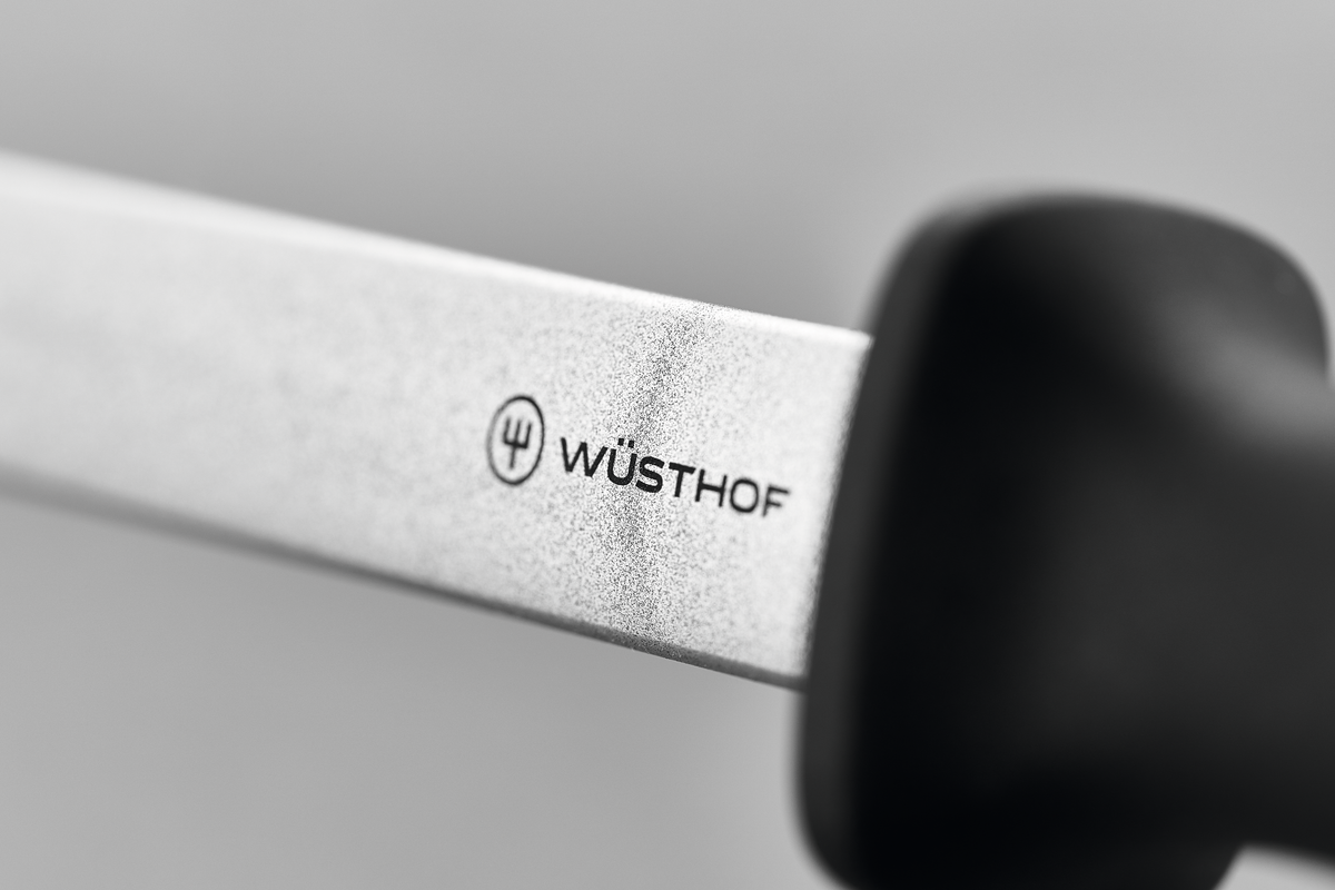 10" Diamond Knife Sharpener featuring a fine diamond sharpening surface and ergonomic handle for maintaining sharp edges on WÜSTHOF forged kitchen knives.