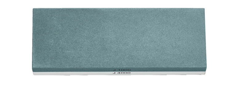 Whetstone J 1000 / 4000 incl. non-slip Holder with dual grit surfaces in muted teal for sharpening and polishing WÜSTHOF forged kitchen knives.