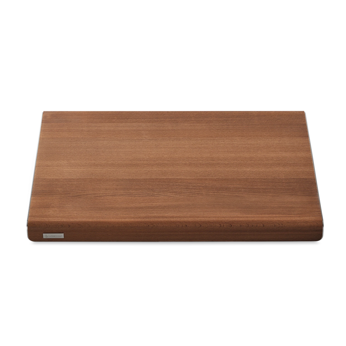 Heat-Treated Beech and Stainless Steel Cutting Board with a smooth, warm wood surface and sturdy stainless steel trim for reliable kitchen prep.