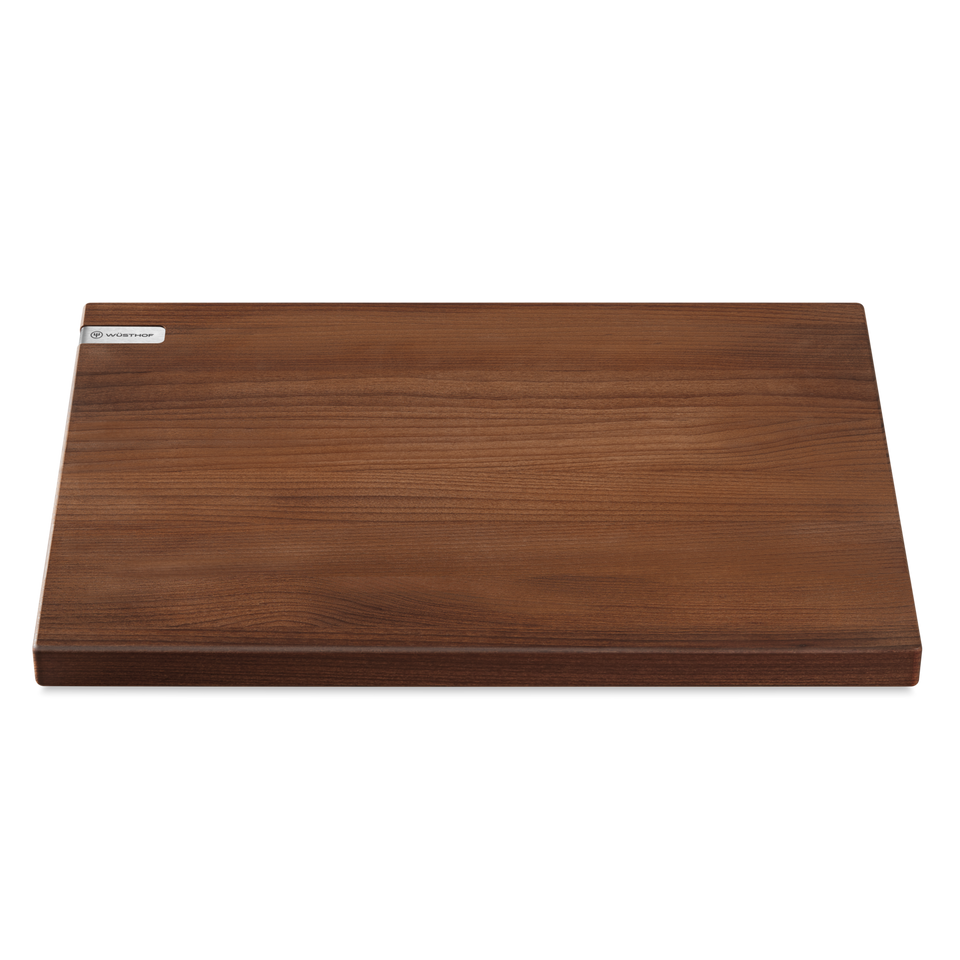 Heat-Treated Beech Cutting Board with a deep, warm wood tone and smooth surface, featuring a subtle WÜSTHOF logo plate for kitchen use.