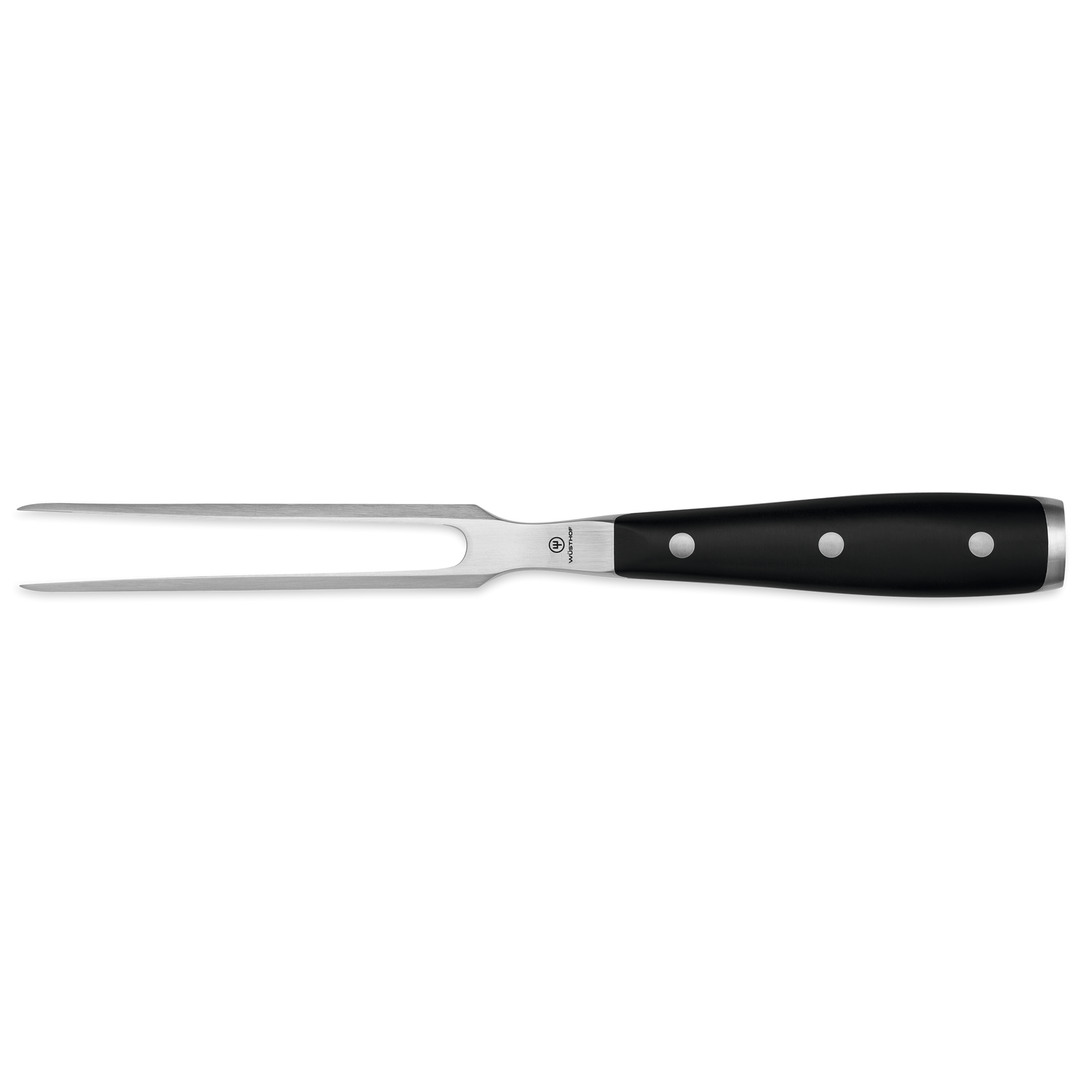 Classic Ikon 6" Straight Meat Fork with a durable forged steel fork and ergonomic black handle featuring polished rivets for secure grip and balance.